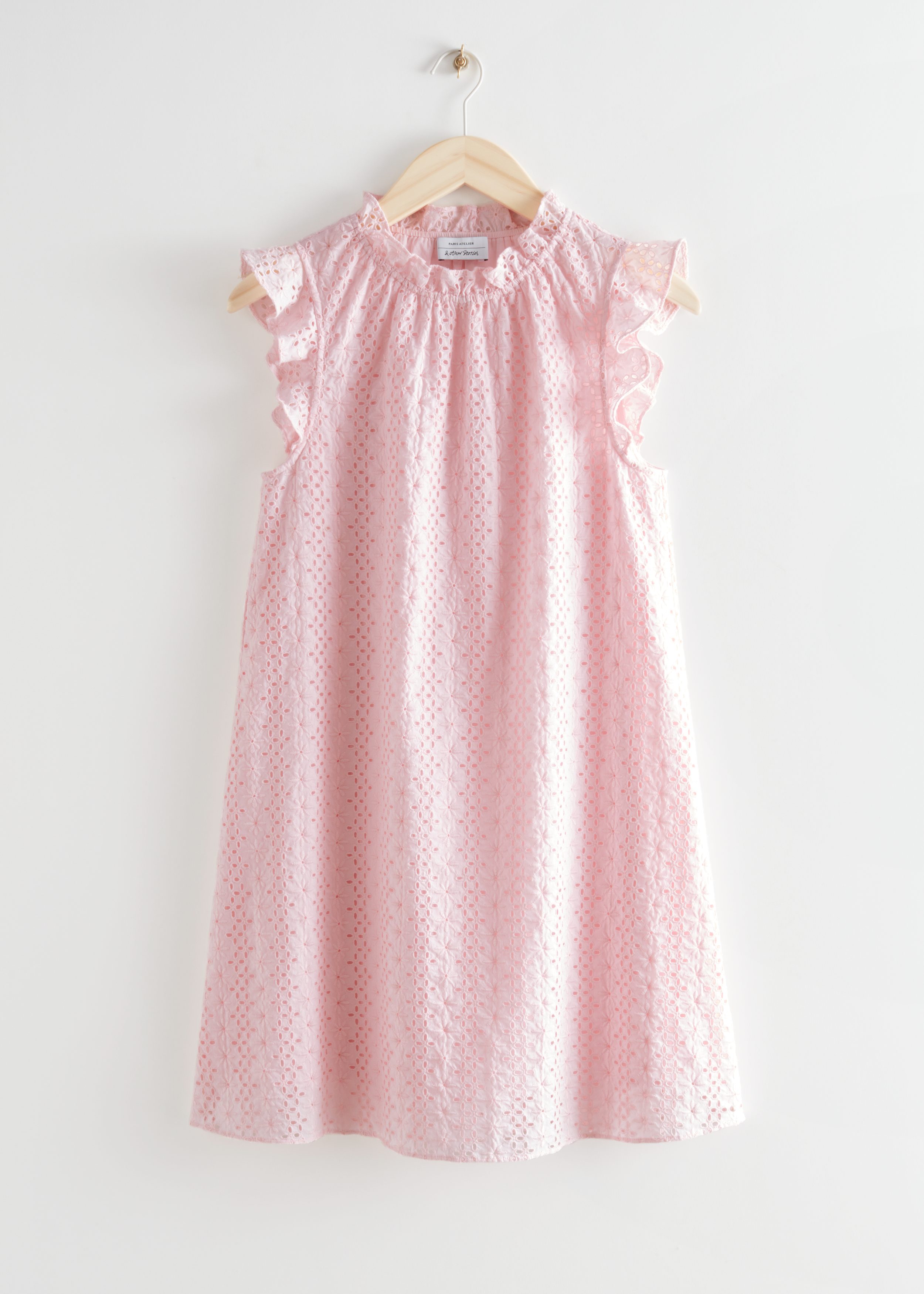 Frilled Broderie Anglaise Mini Dress ...